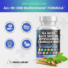 Sea Moss 3000mg Black Seed Oil 2000mg Ashwagandha 1000mg Turmeric 1000mg Bladderwrack 1000mg Burdock 1000mg & Vitamin C & D3 with Elderberry Clean Nutraceuticals
