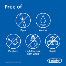 Children's Benadryl Dye-Free Allergy Liquid, Bubble Gum Flavor, 4 fl oz Benadryl