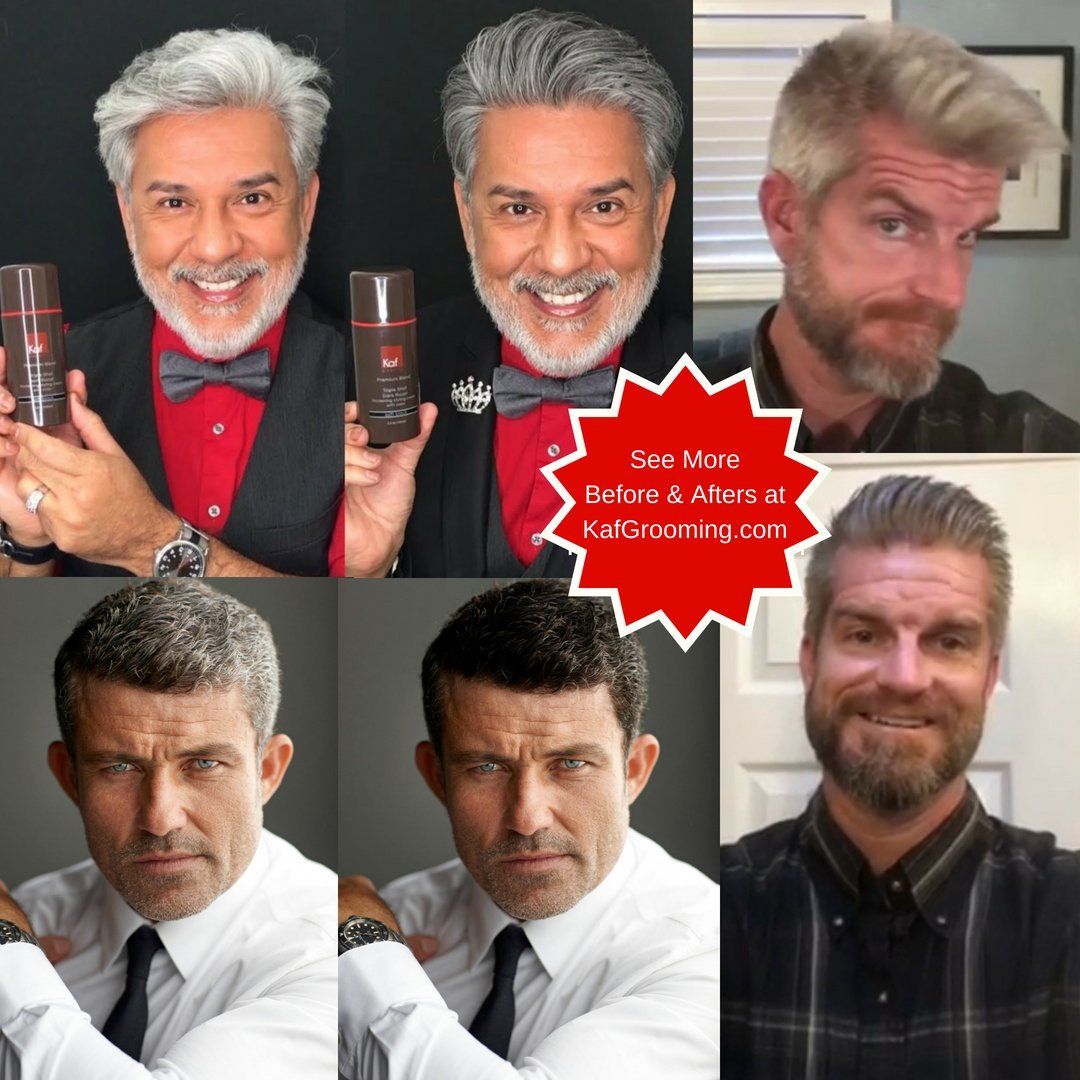 Grooming Black - Darkening Black Hair Gel Made for Men That Tints Gray/White Hair, All Natural Styling Cream NO DYE ADDED, Temporary Color Made in USA