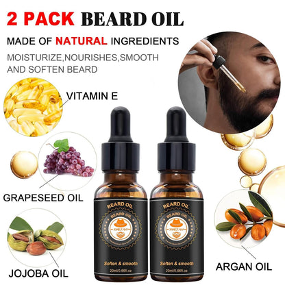 Upgraded Beard Grooming Kit w/Beard Conditioner, Beard Oil, Beard Balm, Beard Brush, Beard Shampoo/Wash, Beard Comb, Beard Scissors, Storage Bag, Beard E-Book, Beard Growth Care Gifts for Men