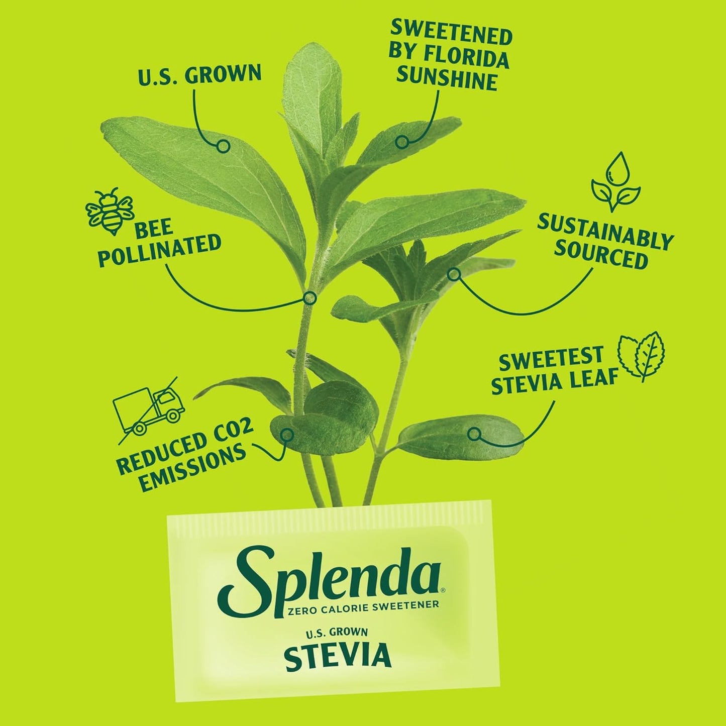 SPLENDA Stevia Zero Calorie Sweetener, Sugar Substitute Packets, 50 Count (Pack of 1)