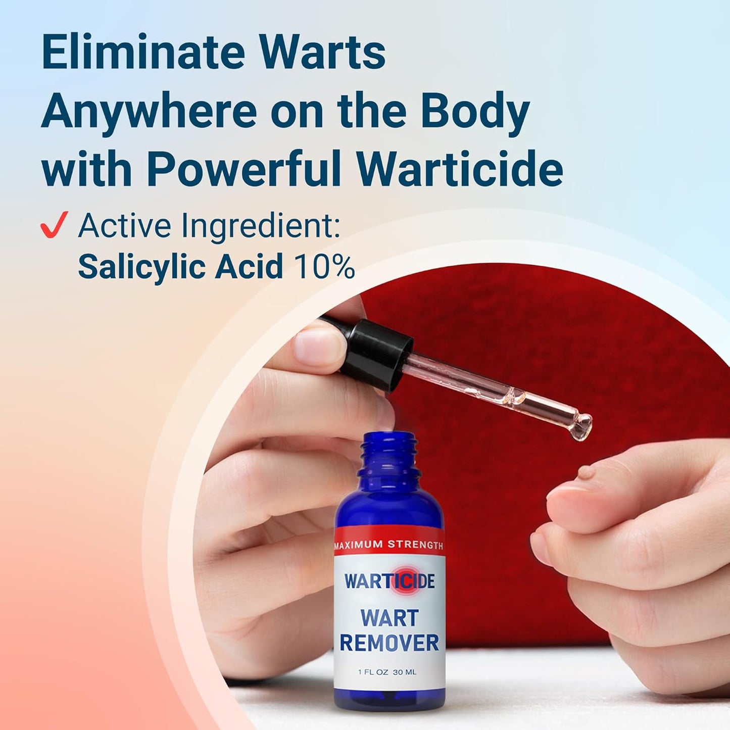 Warticide Fast-Acting Wart Remover - Plantar and Genital Wart Treatment, Attacks Warts On Contact, Easy Application (1 Fluid Ounce)