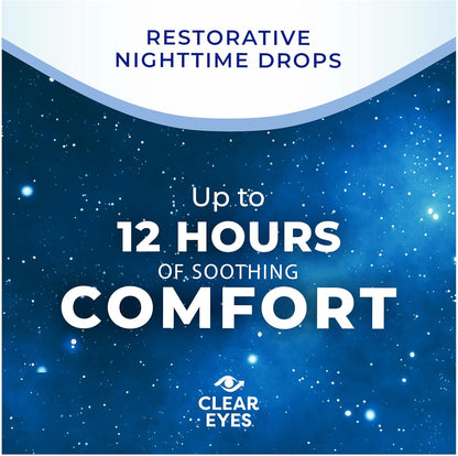 Clear Eyes Nighttime Restoring Eyes Drops, Nighttime Relief Dry Eye Drops, 0.5 Fl Oz