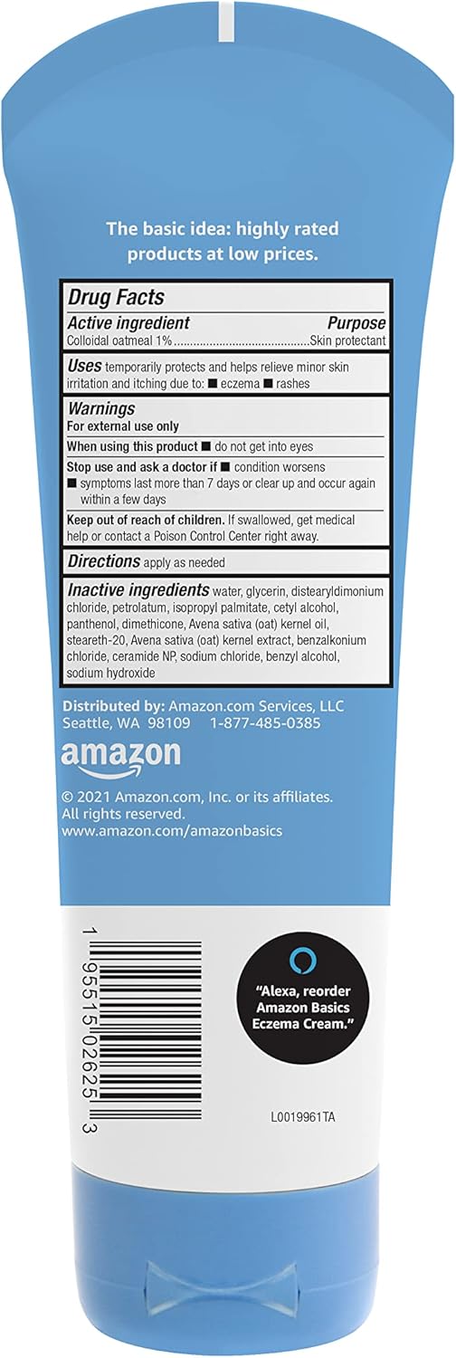 Amazon Basics Eczema Soothing Moisturizing Cream with Colloidal Oatmeal, 7.3 Ounces, 1-Pack (Previously Solimo)
