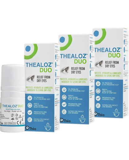 3 Pack Thealoz Duo 10 x 3 (30ml) - Dry Eye Drops - Eye Artificial Tears - Treatment for Dry Eyes