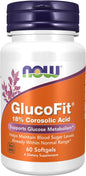 NOW Foods Supplements, GlucoFit® with 18% Corosolic Acid - 60 Softgels