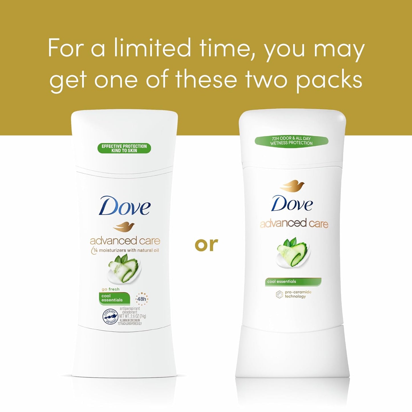 Dove Advanced Care Antiperspirant Deodorant, 2.6 oz