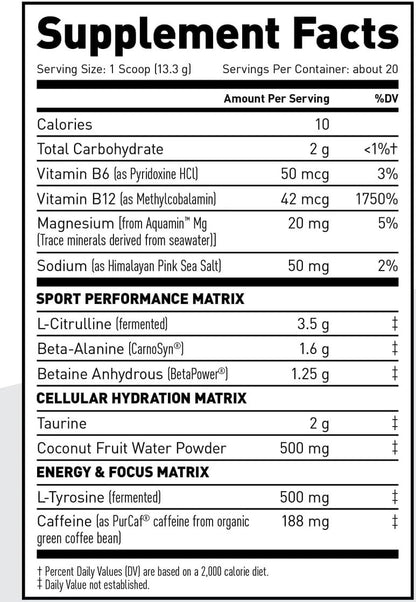 Kaged Pre Workout Powder Muscle Pre Sport Pre Workout for Men and Women, Increase Energy, Focus, Hydration, and Endurance, Organic Caffeine, Plant Based Citrulline(Blue Razz)