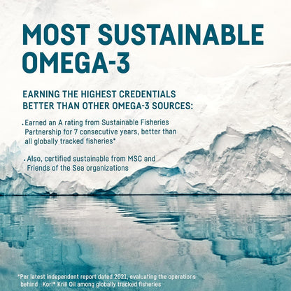 Kori Krill Oil Omega-3 400mg, 90 Softgels | Multi-Benefit Omega-3 Supplement