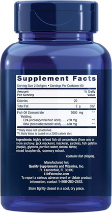 Life Extension, Mega EPA/DHA, 120 Softgels Life Extension