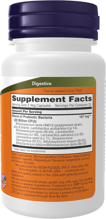 NOW Foods Supplements, Clinical GI Probiotic™, 50+ Formula, 60 Veg Capsules now