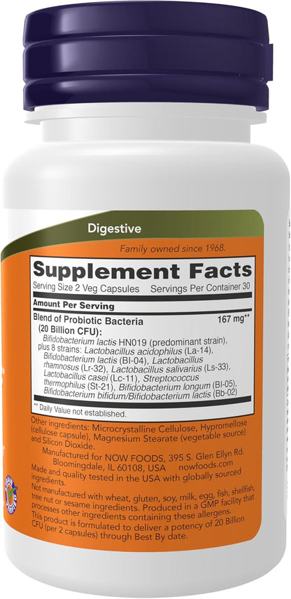 NOW Foods Supplements, Clinical GI Probiotic™, 50+ Formula, 60 Veg Capsules