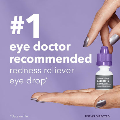 LUMIFY Redness Reliever Eye Drops, For Whiter & Brighter Looking Eyes, 0.08 Fl Oz (2.5 mL)