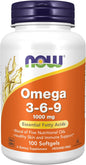 NOW Foods Supplements, Omega 3-6-9 1000 mg, 100 Softgels