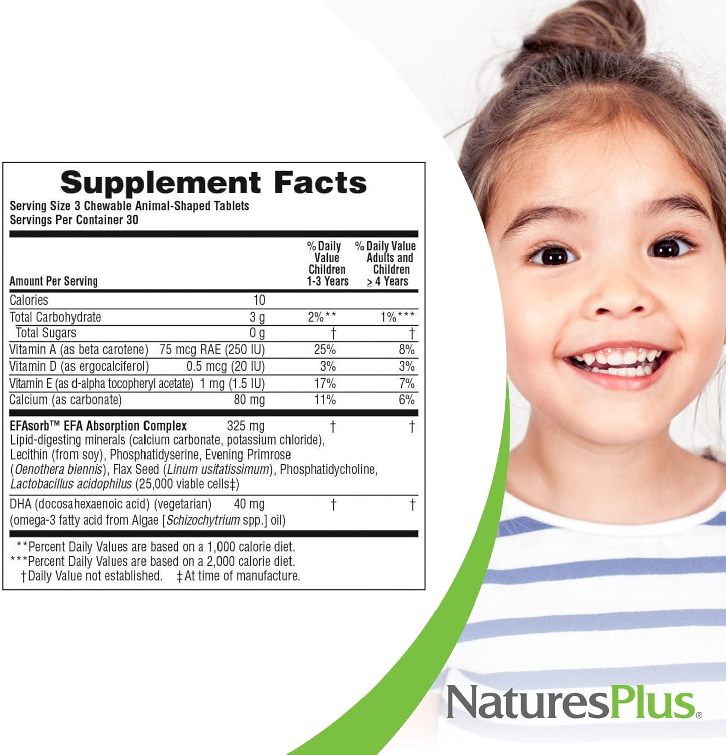 NaturesPlus Animal Parade DHA Children's Chewables - Natural Cherry Flavor - 90 Chewable Animal-Shaped Tablets - Omega 3 Fatty Acid Supplement - Gluten Free - 30 Servings