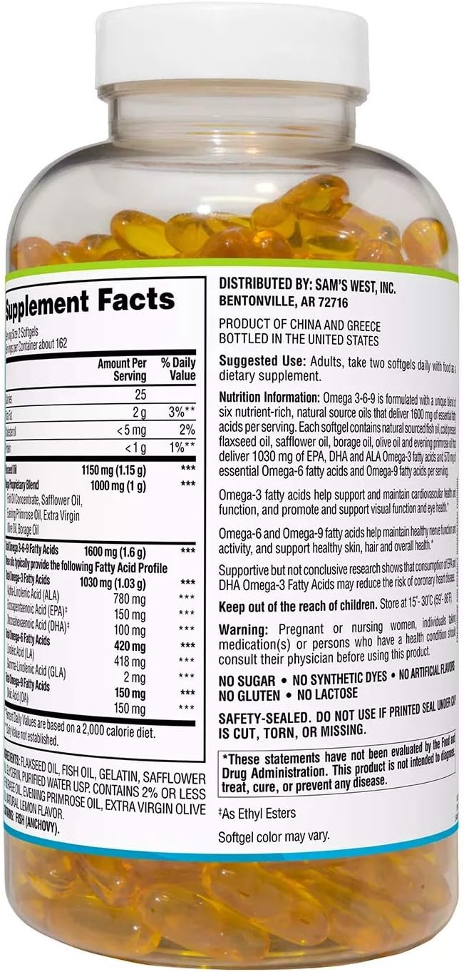Member's Mark Omega 3-6-9 Dietary Supplement (325 ct.)
