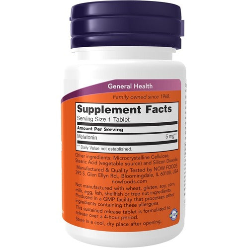 NOW Foods Supplements, Melatonin 5 mg, 120 Tablets