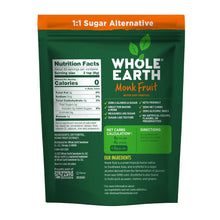 WHOLE EARTH Monk Fruit Sweetener with Erythritol, Plant-Based Sugar Alternative, 12 Ounce Pouch WHOLE EARTH
