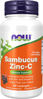 NOW Foods Supplements, Sambucus Zinc-C with Elderberry 60 Lozenges