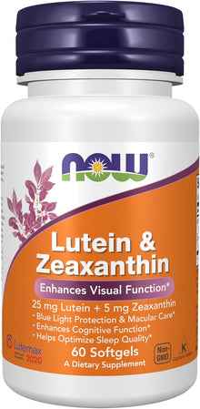 NOW Foods Supplements, Lutein (25 mg) & Zeaxanthin (5 mg), 60 Softgels now