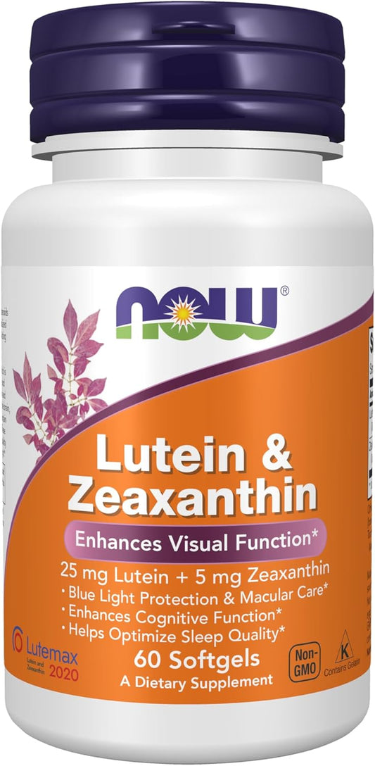 NOW Foods Supplements, Lutein (25 mg) & Zeaxanthin (5 mg), 60 Softgels