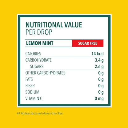 Ricola Cough Drops, Soothing Relief for Dry, Sore Throat, Sugar Free Lemon Mint, 45 Count
