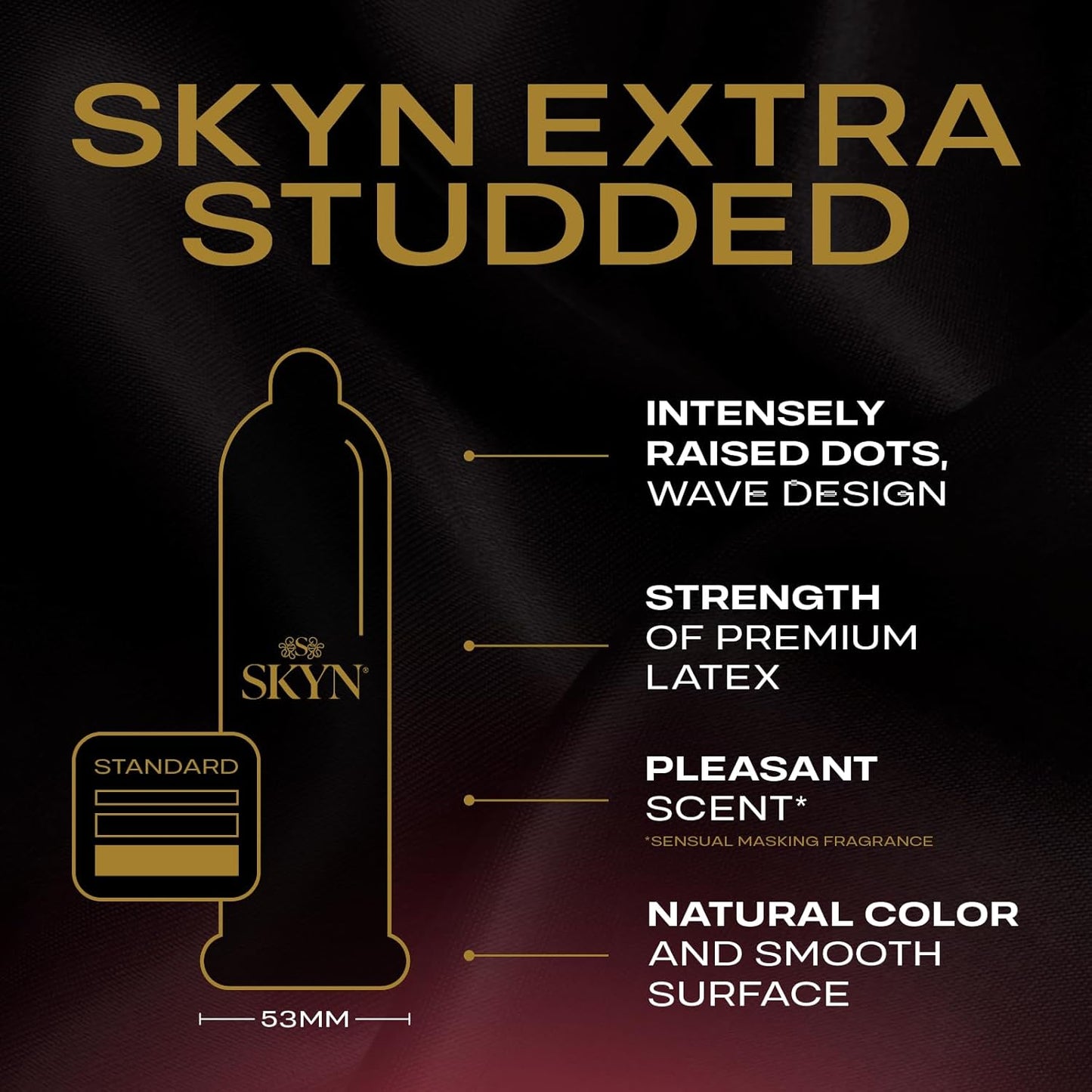 SKYN Extra Studded, 22 Count, Lubricated Latex-Free Condoms