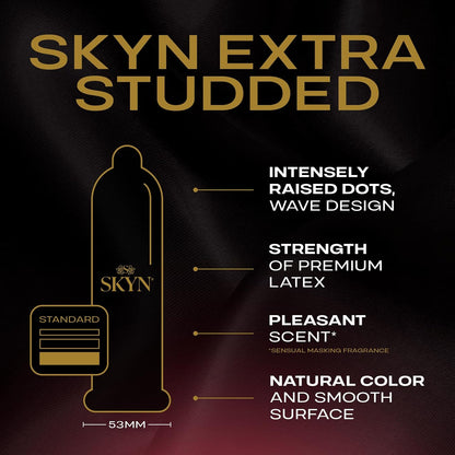 SKYN Extra Studded, 22 Count, Lubricated Latex-Free Condoms