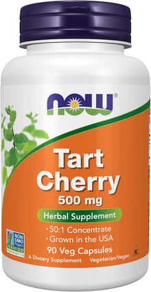 NOW Foods Supplements, Tart Cherry (Prunus cerasus) 500 mg, 50:1 Concentrate, 90 Veg Capsules now