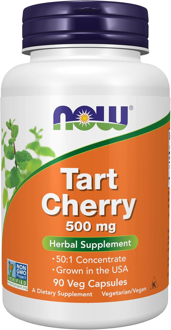 NOW Foods Supplements, Tart Cherry (Prunus cerasus) 500 mg, 50:1 Concentrate, 90 Veg Capsules now