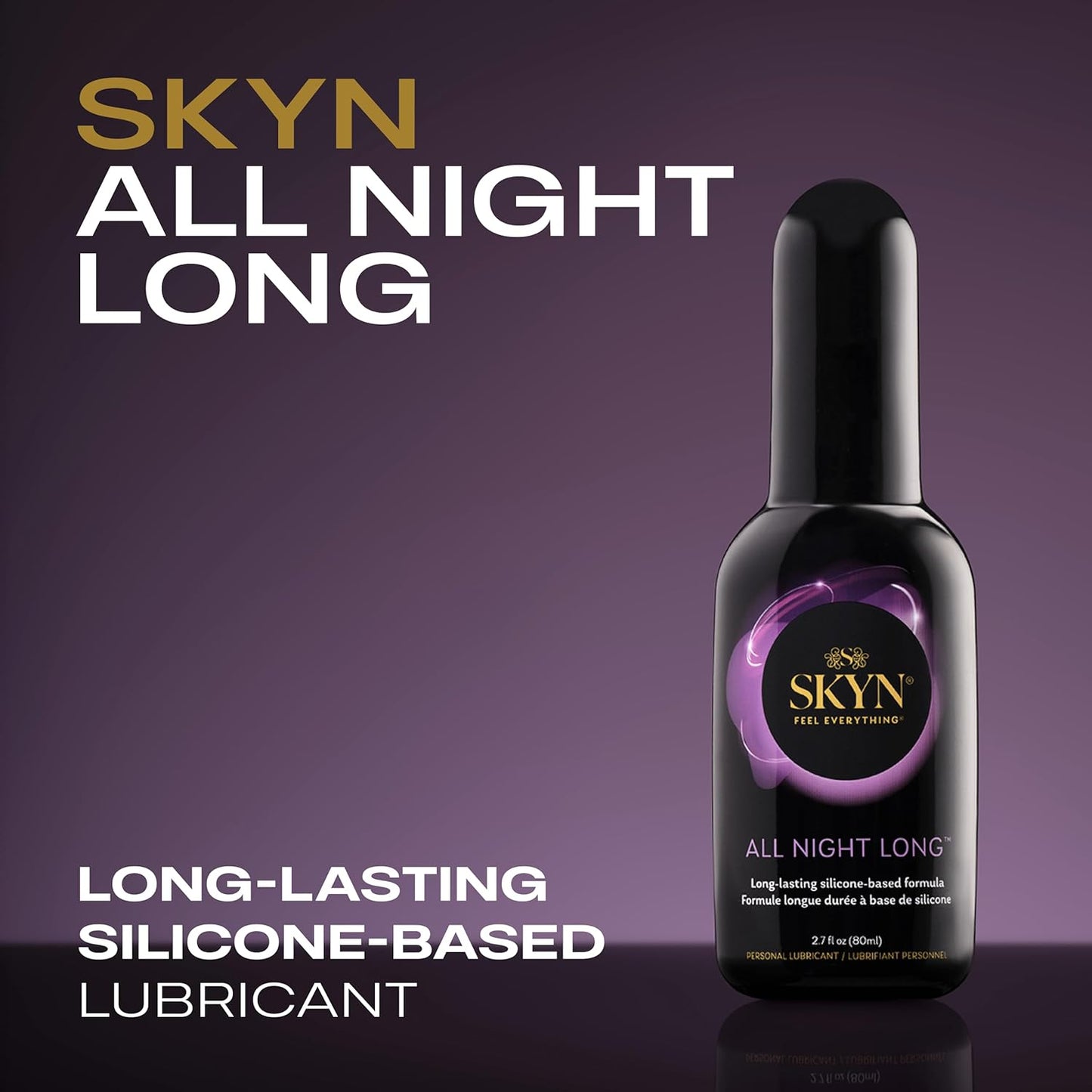 SKYN All Night Long Silicone-Based, Long Lasting Lube 2.7 oz