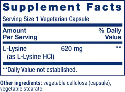 Life Extension L-Lysine, 620mg, 100 Capsules