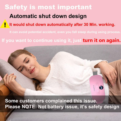 Heating Pad for Cramps Portable USB Cordless Heating Pad with Massager for Back Pain Relief Electric Fast Heating Wrap Belt Gifts for Women