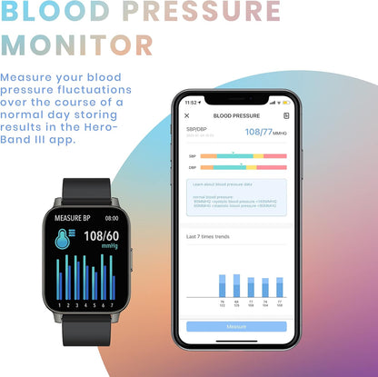 YUSSA Smart Watch | Latest Generation 2022 | Blood Pressure Monitor | Blood Oxygen SpO2 | Heart Rate | Sleep Monitor | IP67 Waterproof | Fitness Tracker