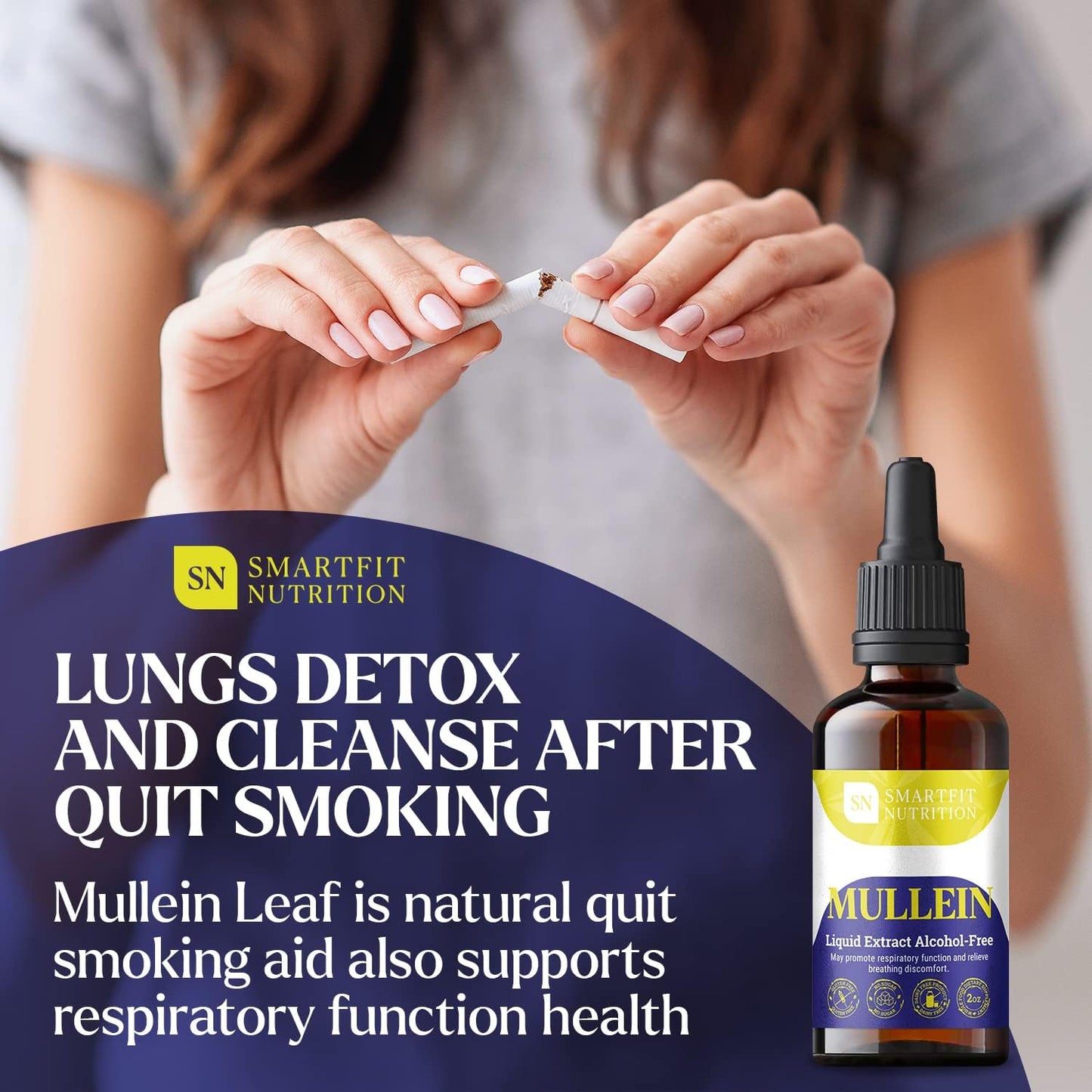 Mullein - Mullein Leaf Extract - Lung Cleanse - Mullein Drops - Organic Mullein Supplement for Respiratory System Support & Healthy Mucous Membranes - Verbascum Densiflorum for Quit Smoking Aid - 4 oz