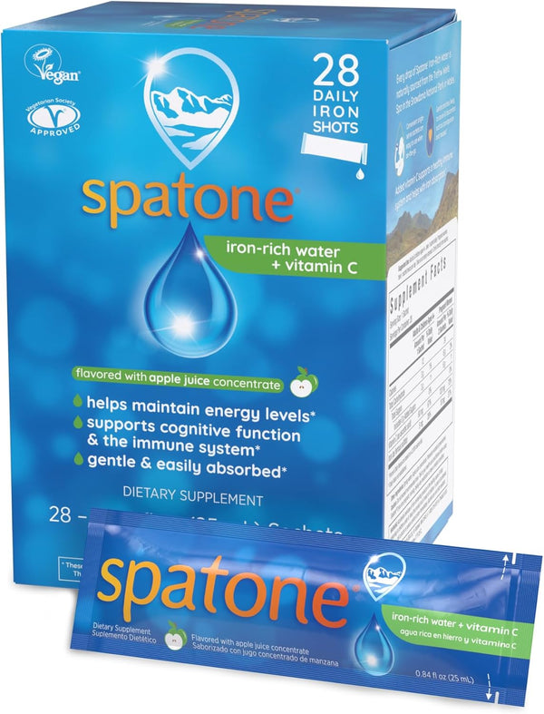 Spatone Natural Liquid Iron Supplement Plus VIT - 5mg of Iron Per 20mL Sachet Spatone
