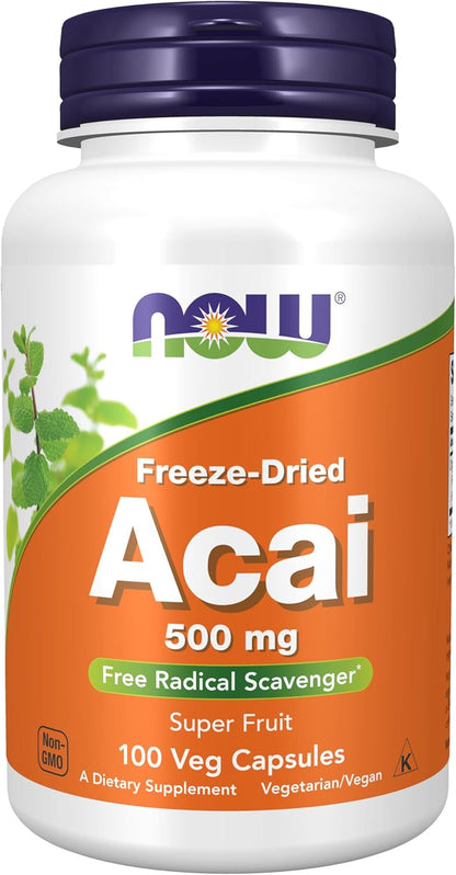 NOW Foods Supplements, Acai 500 mg, 100 Veg Capsules