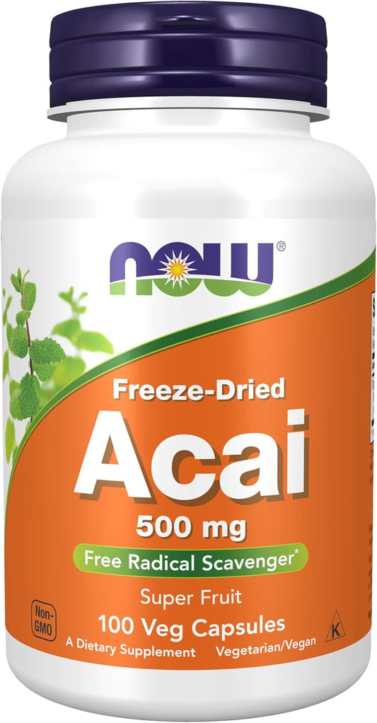 NOW Foods Supplements, Acai 500 mg, 100 Veg Capsules