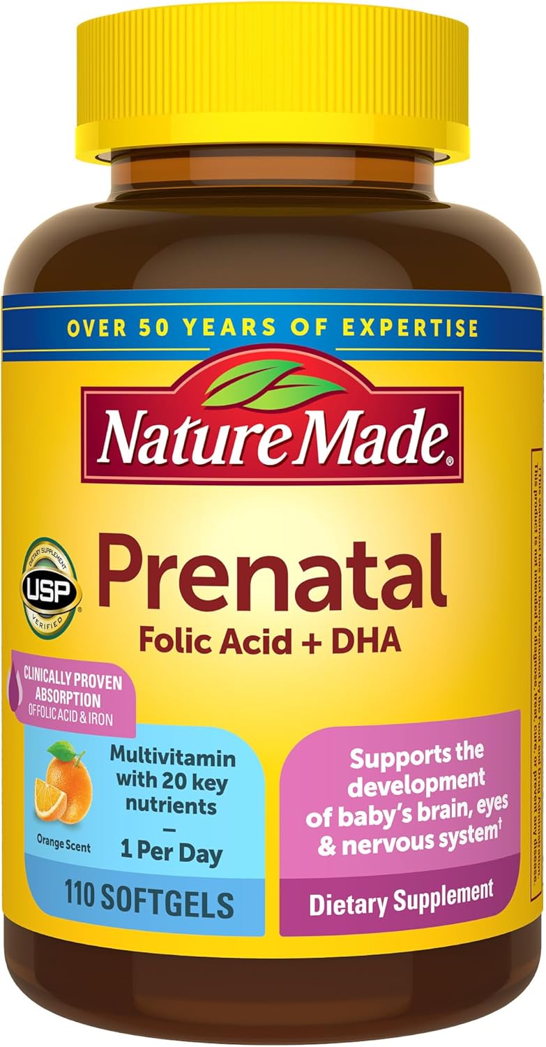 Nature Made Prenatal with Folic Acid + DHA, 110 Softgels