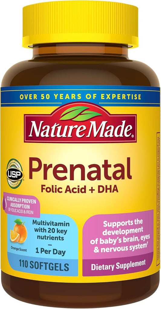 Nature Made Prenatal with Folic Acid + DHA, 110 Softgels