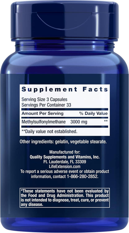 Life Extension MSM, 1000 mg, 100 Capsules