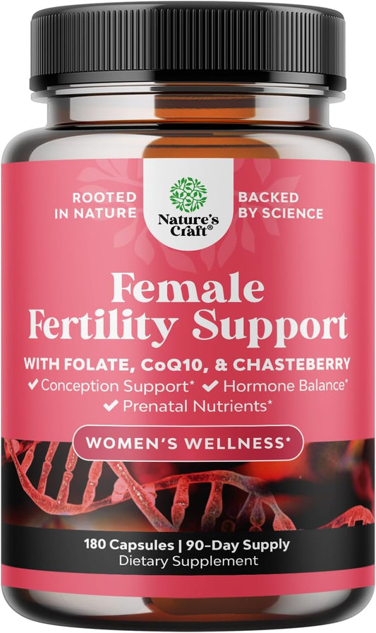 Nature's CraftFertility Supplement for Women with Prenatal Multivitamins - 180 Capsules