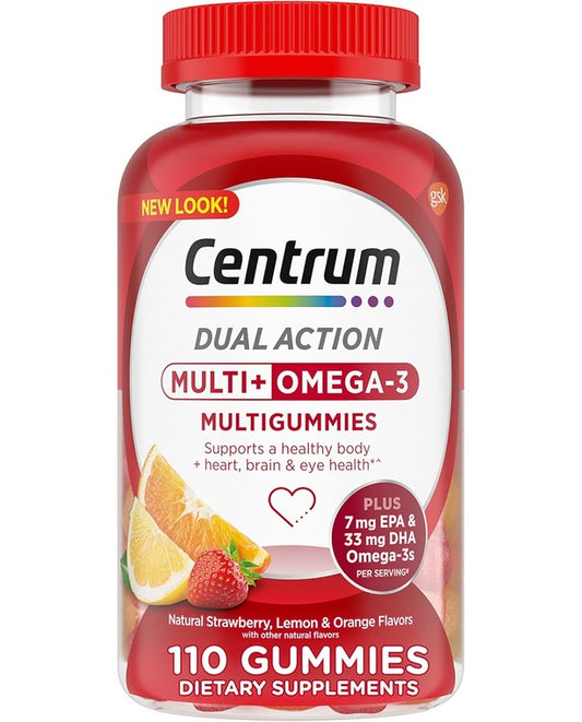 Centrum MultiGummies Multi+ Omega 3 Dual Action - 110 Count