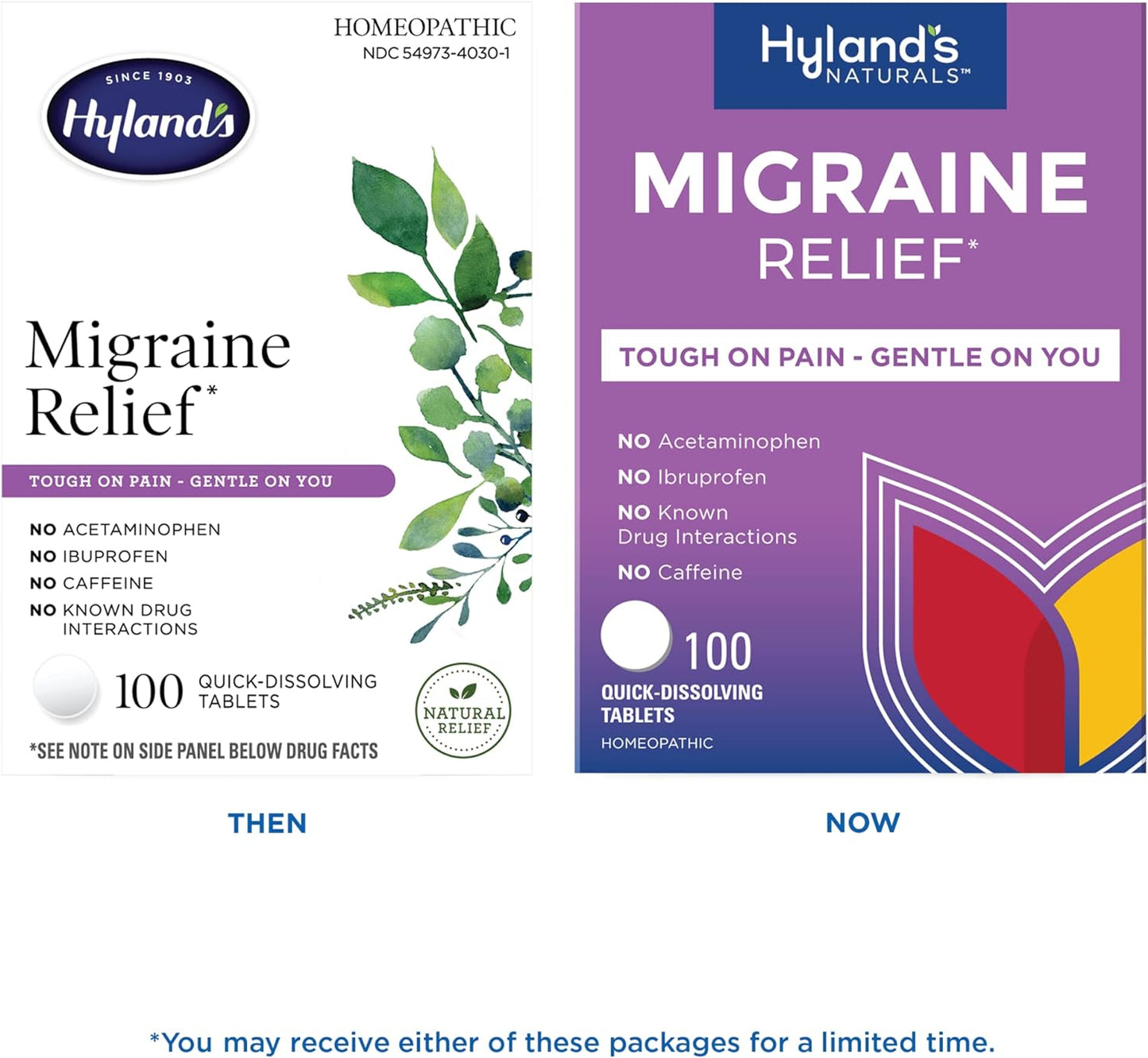 Hyland's Naturals Headache Natural Pain Relief Tablets, Pack of 1, 100 Count