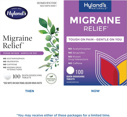 Hyland's Naturals Headache Natural Pain Relief Tablets, Pack of 1, 100 Count