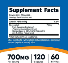 Nutricost Resveratrol 700mg, 120 Capsules - Gluten Free, Non-GMO, Vegan Nutricost