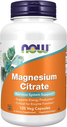 NOW Supplements, Magnesium Citrate, 120 Veg Capsules now