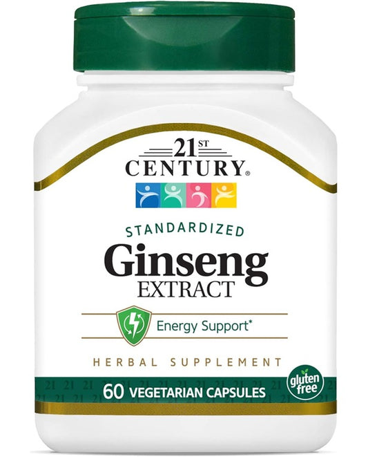 21st Century Ginseng Extract Veg Capsules, 60Count