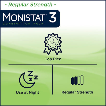 MONISTAT-Day Yeast Infection Treatment Suppositories + Itch Relief Cream, 3 Piece Set