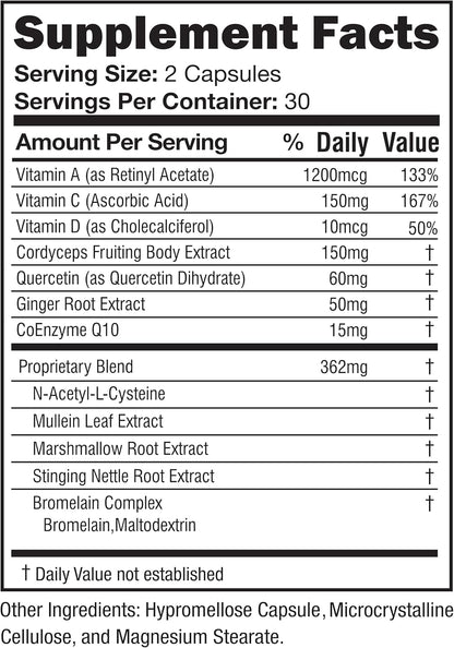 OMNIBREATHE Blend Asthma Relief,Bronchial Health,Lung Cleanse and Detox by OmniBreathe,30-Day Respiratory Wellness Supplement,Naturally Reduce Cough & Clear Mucus/Phlegm for Smokers in 24H,60 Veg Capsules